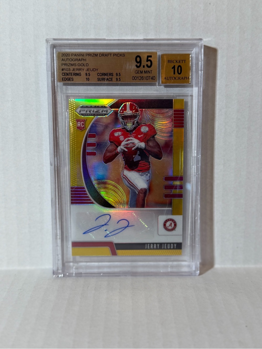 2020 Panini Prizm Draft Picks Jerry Jeudy Autograph Prizms Gold BGS 9.5